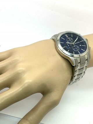 Bulova 96B306 Quartz Chronograph Blue Dial Silver Stainless Steel Men ' s Watch 3