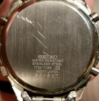 SEIKO Chronograph 7T32 - 7C69 Men ' s Watch 7