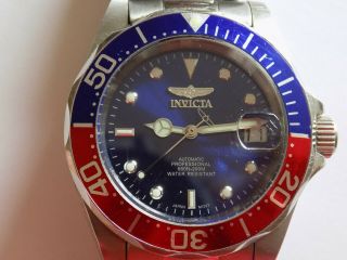 Invicta Pro Diver 200m Pepsi Bezel Blue Face Stainless Steel 5053 Watch Automat
