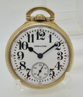 Vintage 1931 Hamilton 974 Special Model 2 17 Jewel 16 Size Pocket Watch Running