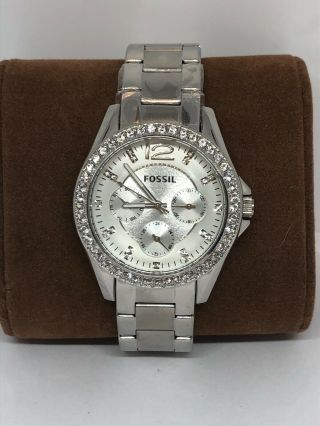 Fossil Es3529 Riley Women Multi - Function Stainless Steel Analog Dial Watch Bb554