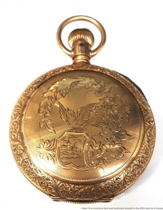Antique 1890 Keystone Watch Co.  Huge Minty Pocket Watch 18s With Paper To Fix
