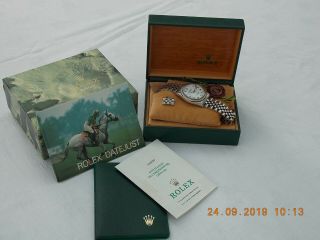 MENS ROLEX OYSTER PERPETUAL DATEJUST CHRONOMETER WRISTWATCH AND BOX ETC 2