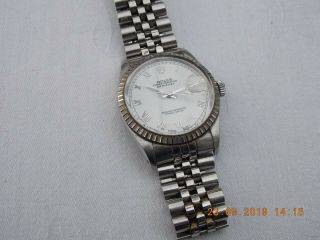 MENS ROLEX OYSTER PERPETUAL DATEJUST CHRONOMETER WRISTWATCH AND BOX ETC 6