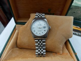 MENS ROLEX OYSTER PERPETUAL DATEJUST CHRONOMETER WRISTWATCH AND BOX ETC 8