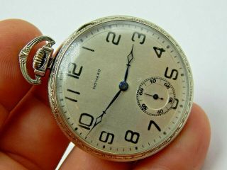 Vintage Antique Art Deco E Howard 17 Jewel 12 Size White Gf Pocket Watch