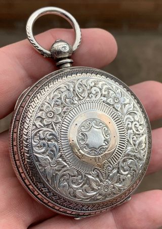A GENTS EX LARGE ANTIQUE SOLID SILVER “BRITISH WATCH Co” POCKET WATCH,  BIRM 1917 7