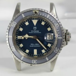 Vintage Tudor (by Rolex) Submariner Snowflake Wristwatch Ref.  7021/0 Blue Dial