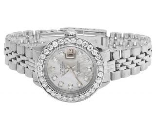 Ladies Stainless Steel 26mm Rolex Datejust Jubilee Bracelet Diamond Watch 2.  5 Ct