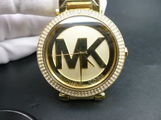 Old Stock Michael Kors Parker Mk5784 Gold Plated Quartz Women Watch