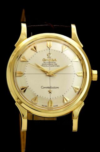 Omega Self - Winding Pie - Pan Dial Constellation Chronometer 18k Gold Men 