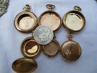 Group Of Gold Filled Pocket Watch Cases For Scrap