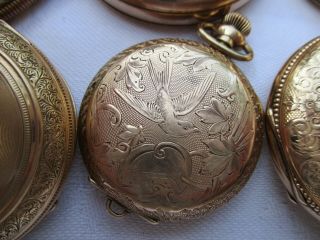 GROUP OF GOLD FILLED POCKET WATCH CASES FOR SCRAP 7