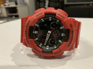 Casio G - Shock Watch 5081 Ga - 100b Red Rubber Band Great