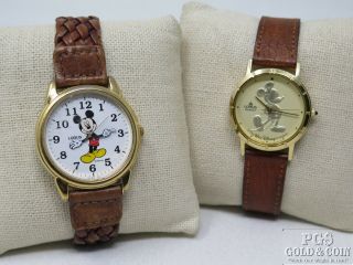Set Of Two 2 Disney Mickey Mouse Wrist Watches By Lorus Both 11908