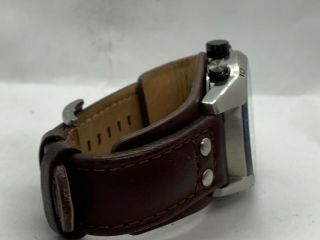 Fossil CH2890 Men ' s Watch Chronograph White Dial Brown Leather 44mm Quartz D977 8