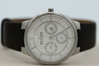 Mens Skagen Denmark Chronograph Day Date Calendar Wrist Watch 331xlsl1 Steel