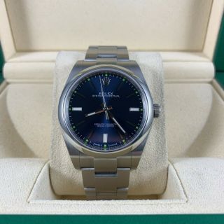 2019 Rolex Oyster Perpetual 39 114300 Blue Dial Complete Extended
