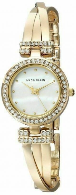 Anne Klein Women ' s Swarovski Crystal - Accented Gold - Tone Watch and Bracelet Set 3