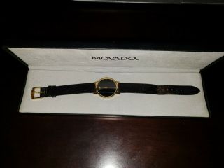 Movado Museum Wrist Watch For Men Gold 30mm - Owner Purchased In 1980 
