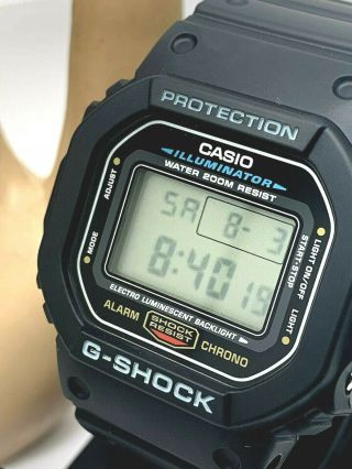 Casio 3229 G - Shock Mens Quartz Digital Black Resin Sport 43.  5mm Watch Dw5600e - 1v