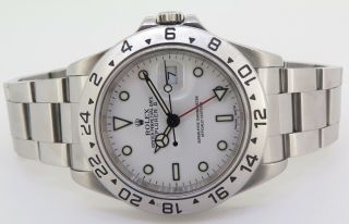 Auth 2000 Rolex Explorer II Polar Steel Men’s Wrist Watch P Serial 16570 2