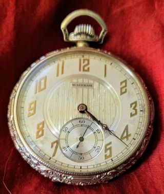 American Waltham Watch Co 21 Jewel Pocketwatch 12s,  14k Gf,  C.  1926