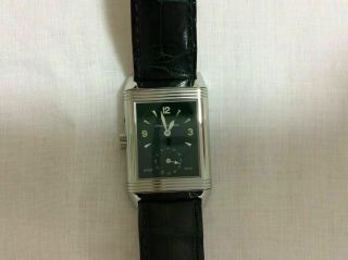 Jaeger - Lecoultre Reverso Duo Day & Night Watch Ref 270.  8.  54 Silver Green