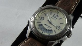 Mens Timex Wr100m Expedition Digital/ Analog Quartz Watch Indiglo