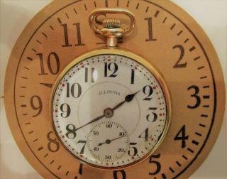 1919 Illinois Red Dot Large Rr 16s 17j Gold Filled Pocket Watch Great Nr