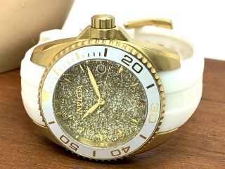 Invicta Angel 22703 Women ' s Round Analog Date Gold Tone White Silicone Watch 6