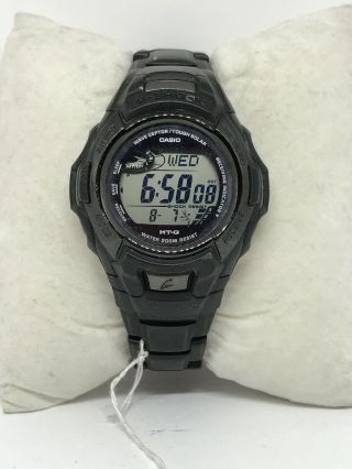 Casio Mtg - 910da G - Shock Men’s Black Stainless Steel Solar Digital Watch T24