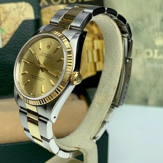 1991 Rolex Oyster Perpetual 34mm Steel & 18k Gold Unpolished Box & Papers 4