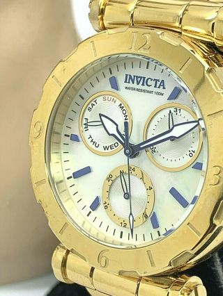Invicta Subaqua Gold Tone Stainless Steel Mop Dial Women 