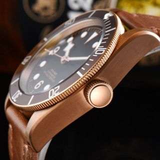 41mm Corgeut Bronze Case Sapphire Glass Automatic Mechanical Mens Casual Watch 5