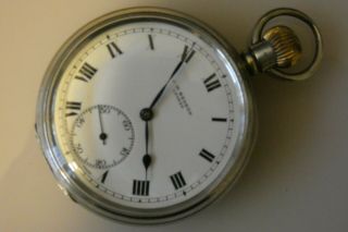 Vintage London Hallmarked Silver J.  W.  BENSON Pocket Watch Dated 1938 4