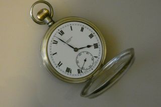 Vintage London Hallmarked Silver J.  W.  BENSON Pocket Watch Dated 1938 5