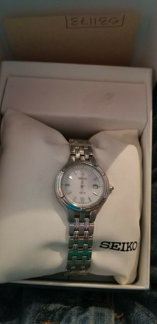 Seiko Sut217 Solar Silver Dial Stainless Steel Ladies Watch Msrp $225
