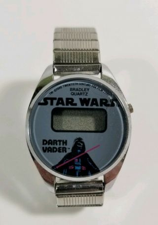 Vintage 1980 Bradley Time Division Darth Vader Star Wars Watch Stainless Steel
