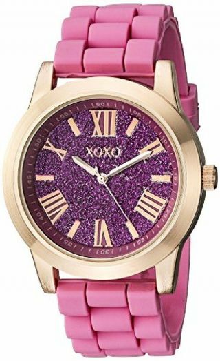 Xoxo Womens Rose Gold - Tone And Pink Watch