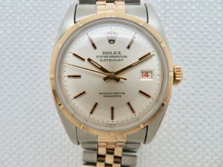 ROLEX DATEJUST 6105 14K/SS 36MM OVETTONE BIG BUBBLE BACK ALL RED DATE WHEEL 3