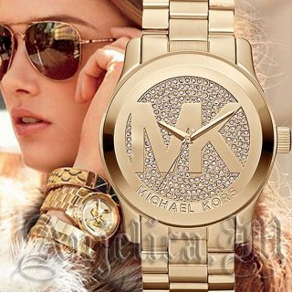 Michael Kors Uhr Damenuhr Mk5706 Runway Xxl Farbe Gold Kristall