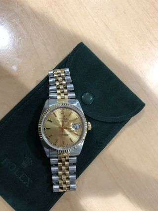 Rolex Datejust 18k Two - Tone 36mm Jubilee Bracelet Watch 16013