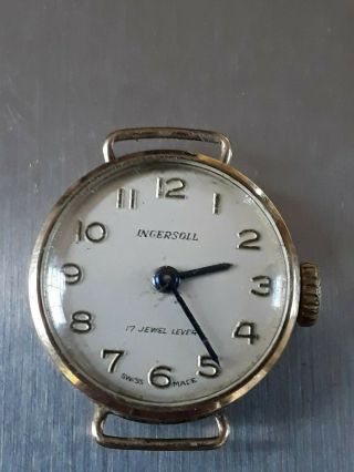 Ingersoll Ladies 9ct 375 Gold Vintage Watch Hallmarked Swiss 17 Jewel