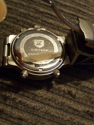 Mens Watch Zeitner Digitech Silver Bracelet 19438 Spares Repairs 3