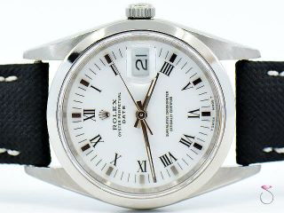 Rolex Oyster Perpetual Date Ref.  15210 Stainless Steel 34mm,  White Dial