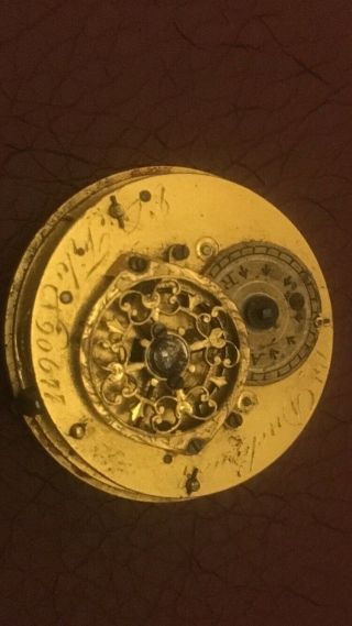 Duchene Et Fils Verge Fusee Small Size Pocket Watch Movement.  Very Rare.  Compl