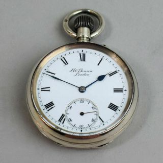 George V J.  W.  Benson Antique Silver Open Face Pocket Watch In G.  W.  O - London 1918