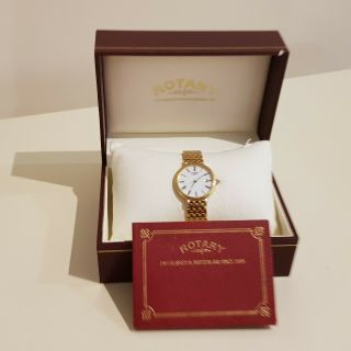 Ladies Gold Plated Rotary Wrist Watch And Paperwork,  Condit