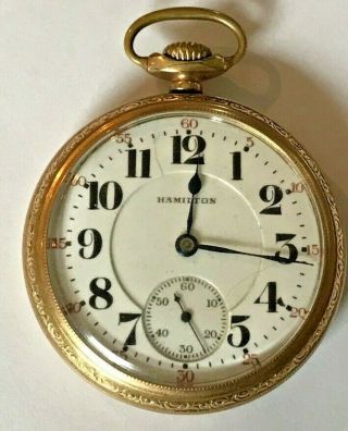 1926 Hamilton Railroad Grade 992 Pocket Watch 21j,  16s Open Face